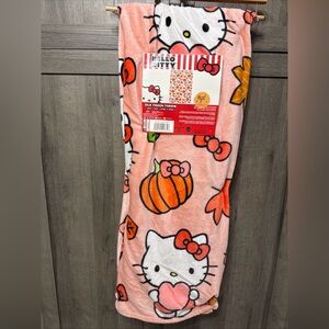 New Hello Kitty Hello Autumn Leaves Plush 50" x 70" Throw Blanket On Hanger